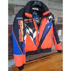 Mens Vintage Choko Racing Jacket 90's color block Neon Large Snowmobile